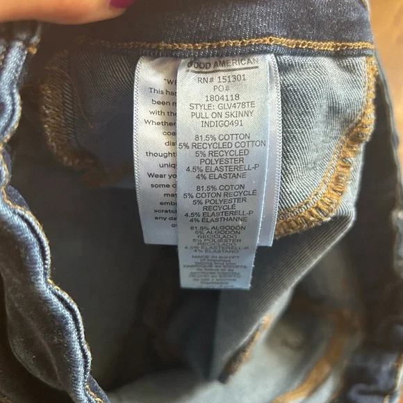 Good American POWER STRETCH PULL-ON SKINNY JEANS L - Picture 5 of 13